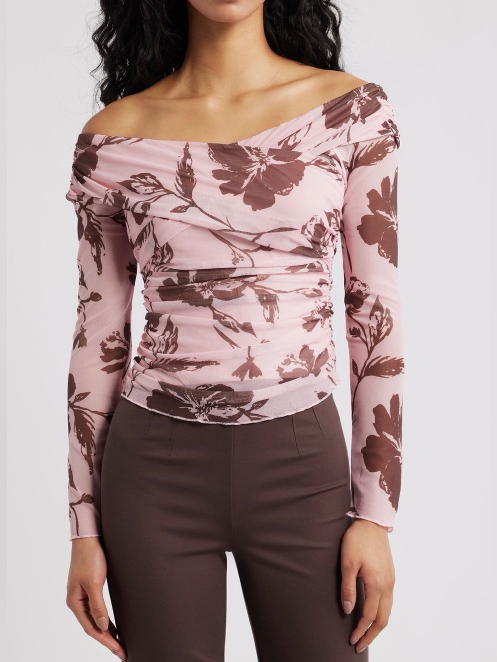 Petal & Pup Navida Off the Shoulder Mesh Top